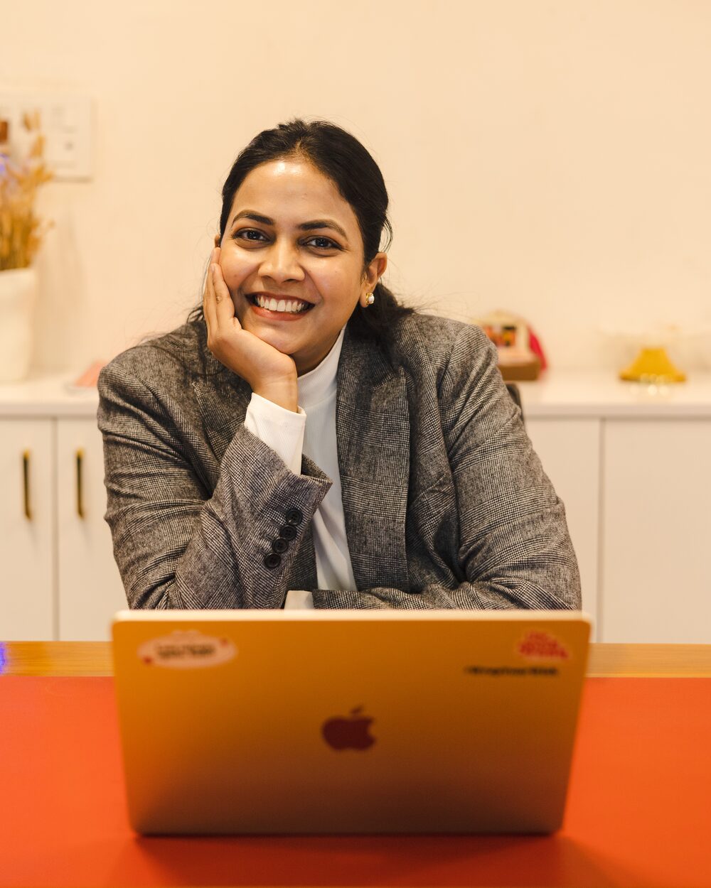 Sweta Gupta at her desk